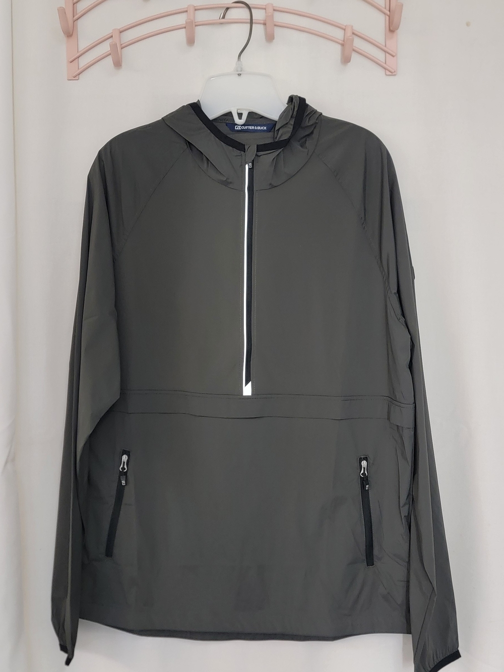 Cutter & Buck Men's Hooded Windbreaker Jacket - Charcoal